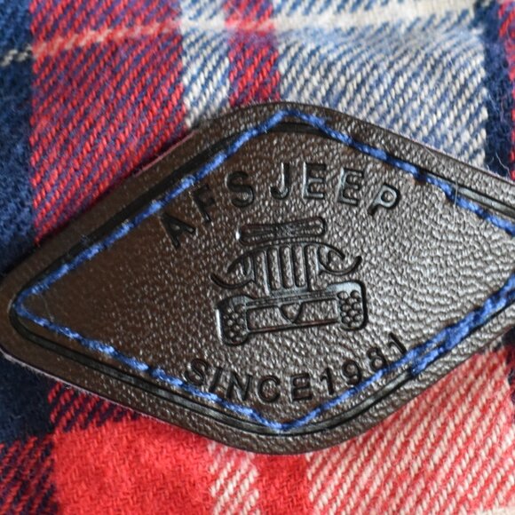 AFS Jeep Plaid Lined Shacket - Red Blue and Tan - Size XL - Picture 5 of 6